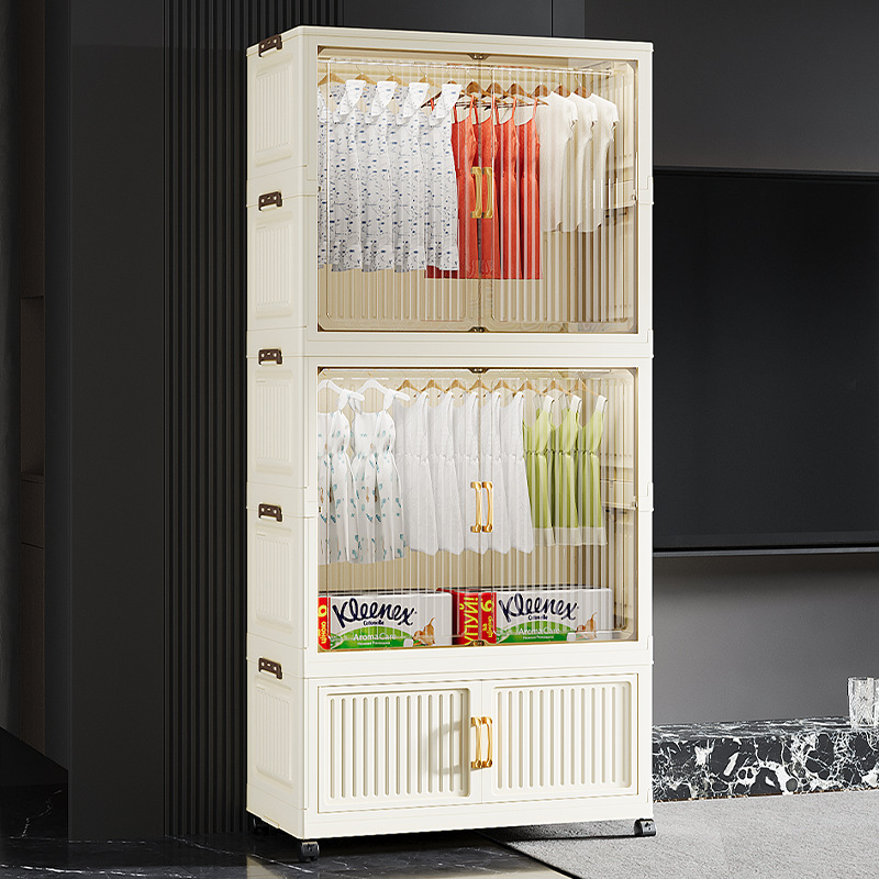 55-85 Children's Simple Wardrobe Clothes Storage Cabinet Multi-Layer No-Installation Household Snack Storage Cabinet Foldable