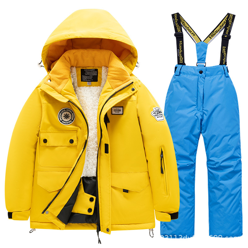 Children's Ski Suit suit for Boys and Girls Thickened Waterproof Warm Baby Northeast Xuexiang Ski Clothes All suit