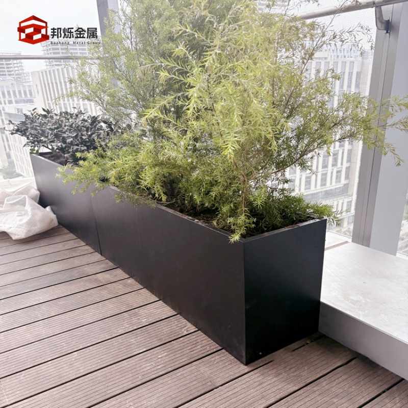 Square Outdoor Flower Box Processing Iron Fence with Flower Pond Sales Office Outdoor Street Rectangular Flower Bed