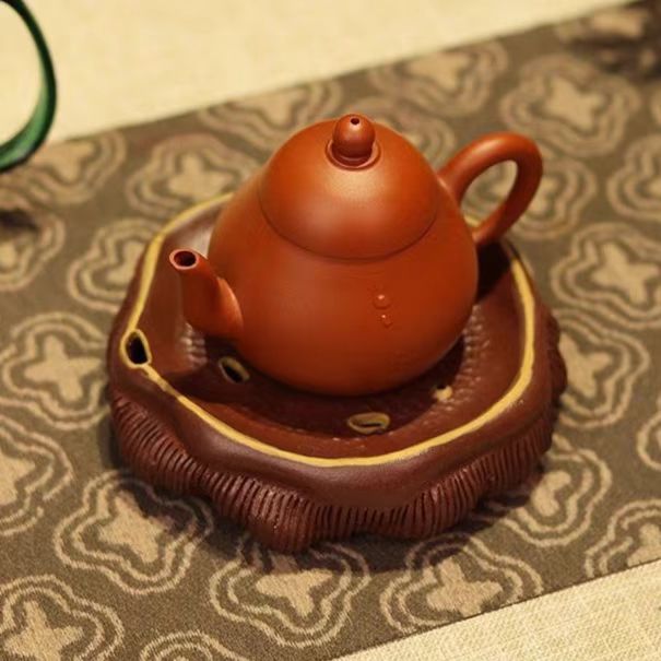 Yixing Purple Sand Green Lotus Canopy Dry Bubble Pot Bottom Retainable Storage Pot Retainable Pot Pad Water Storage Tea Tray