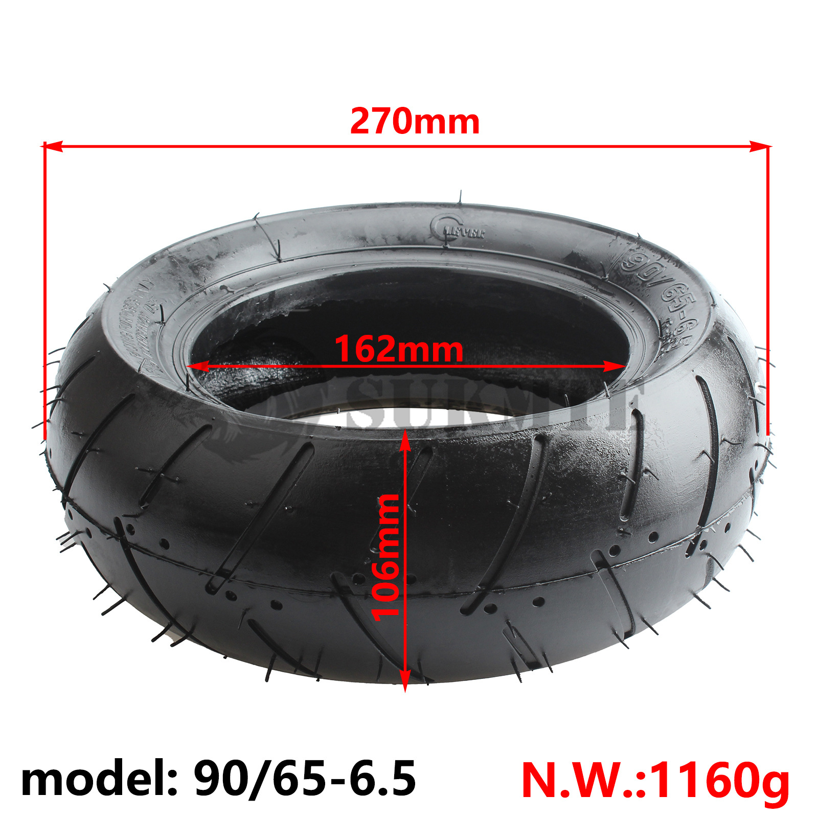 Mini motorcycle accessories 49CC sports car front 90/65-6.5 rear 110/50-6.5 inch outer tire vacuum tire