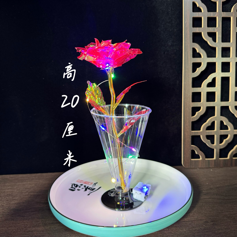 Hotel dishes display plate decoration flowers and plants bright file decoration color gold rose Cup Rose creative ornaments sashimi plate embellishment