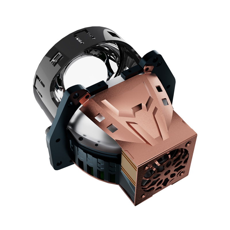 Cross-Border Factory New Double Lamp Cup Non-Destructive Led Bifocal Lens High-Power Modified Car Headlight Far and Near Integrated