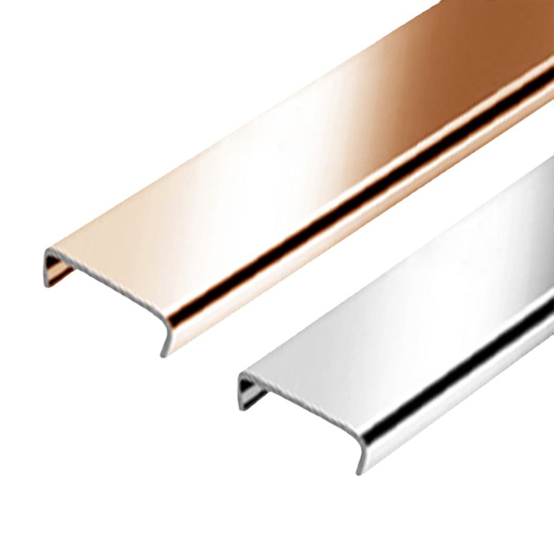 Customized Self-Adhesive Aluminum Alloy U-Shaped Groove Profile Edge Sealing Strip Furniture Wooden Board Metal Decorative Strip Frame Edge Wrapping