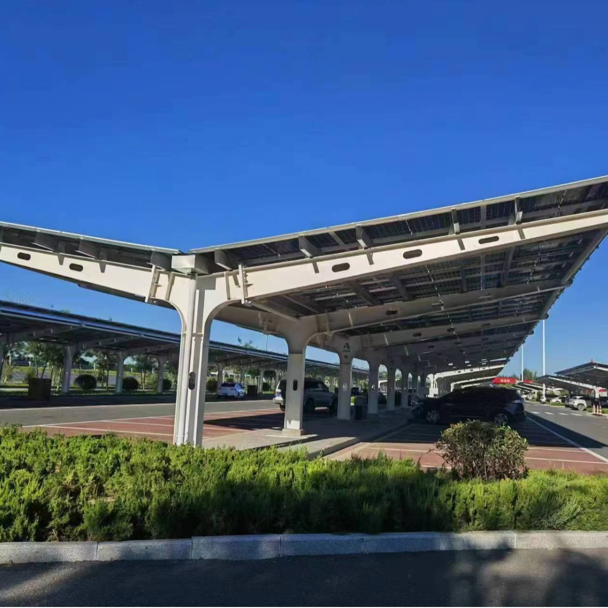 Photovoltaic carport photovoltaic panel charging pile parking sunshade canopy new energy charging canopy membrane structure parking shed