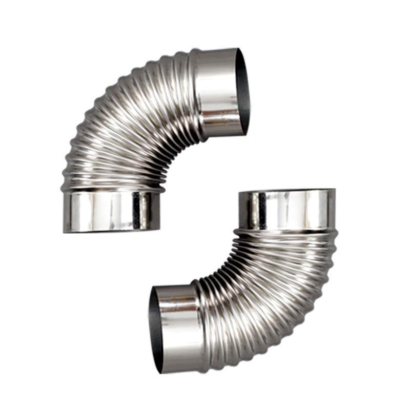 Thickened Stainless Steel Smoke Pipe Firewood Stove Return Air Stove Chimney Pipe Elbow Smoke Pipe Stove Heating Stove Exhaust Pipe