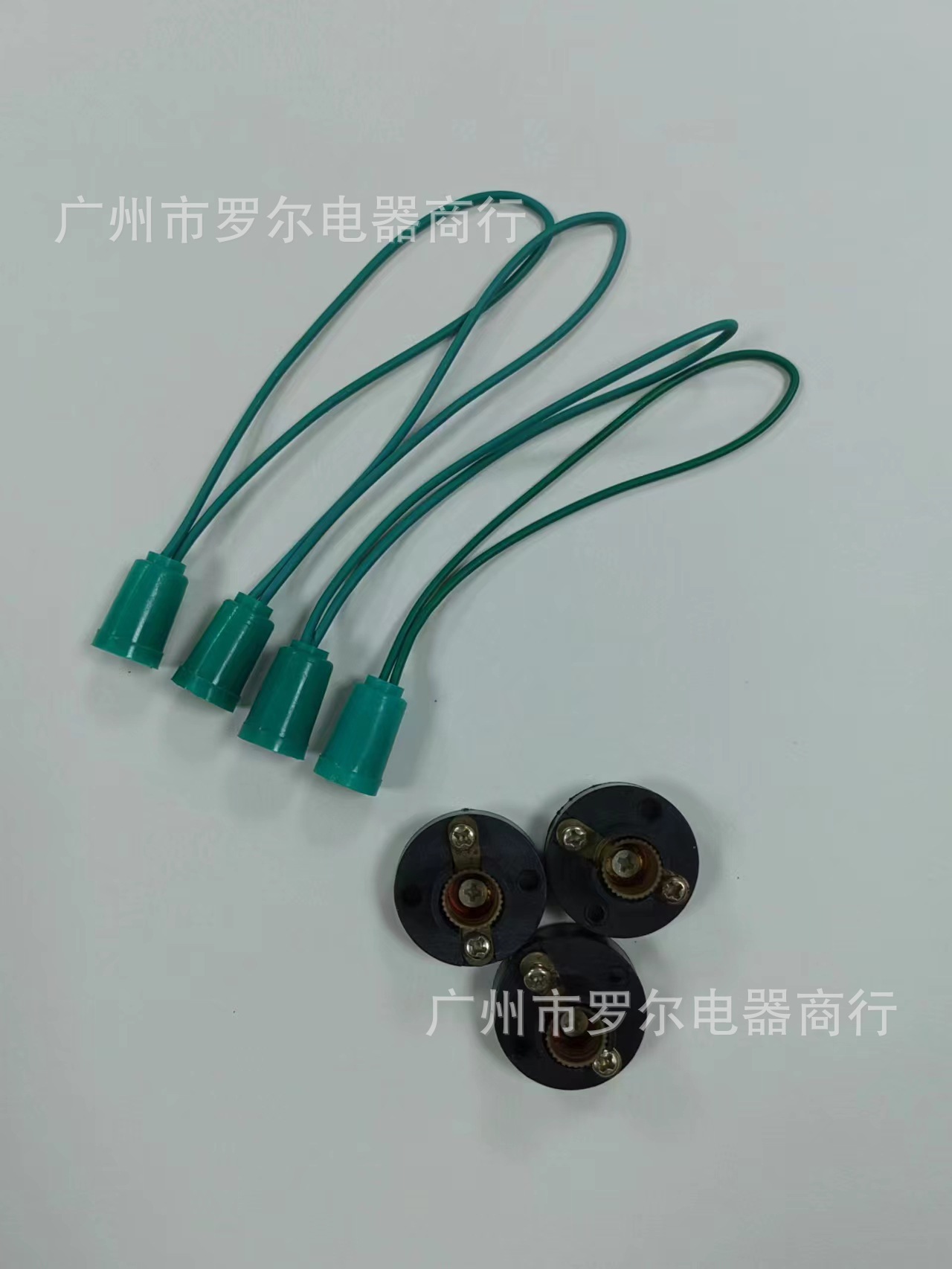 Ламповый патрон E10 зеленый с проводом 25 см и черный пластиковый патрон E10, подходит для учебных физических экспериментов