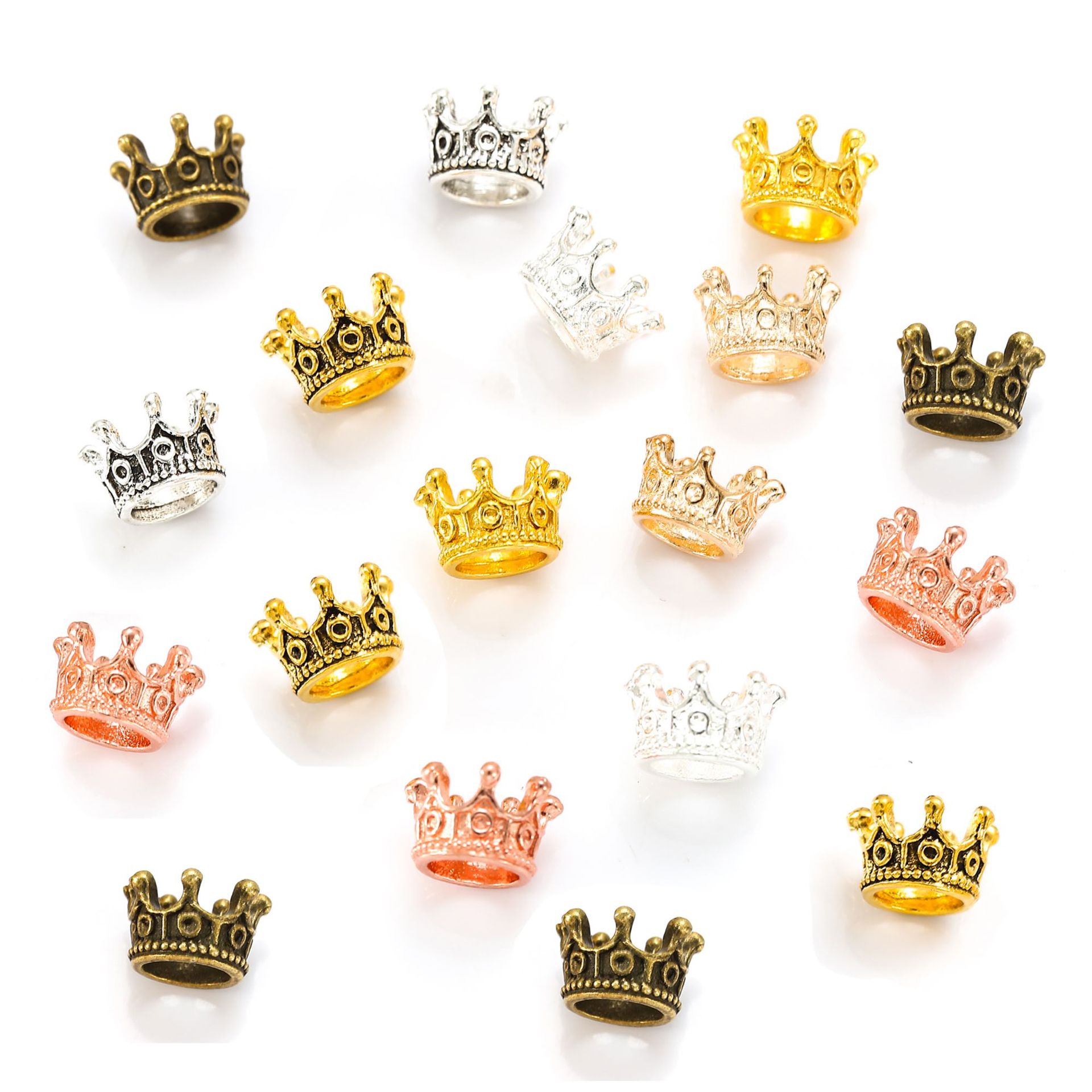 Handmade DIY Alloy Stereo Crown Jewelry Accessories Pendant Pendant Small Crown Necklace Bracelet String Accessories Material