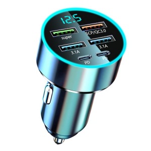 Car charger super fast charging car adapter car charger five Apple PD fast charging multi-port car charging head