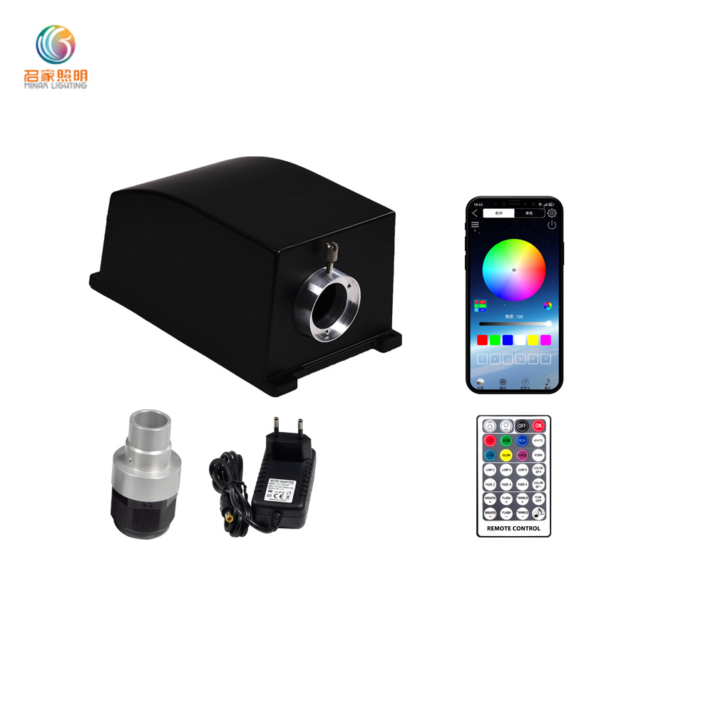 Led Fiber Optic Machine Light Source Meteor Machine 20W Six-Color Programmable Meteor Starry Sky Ceiling Car Atmosphere Light