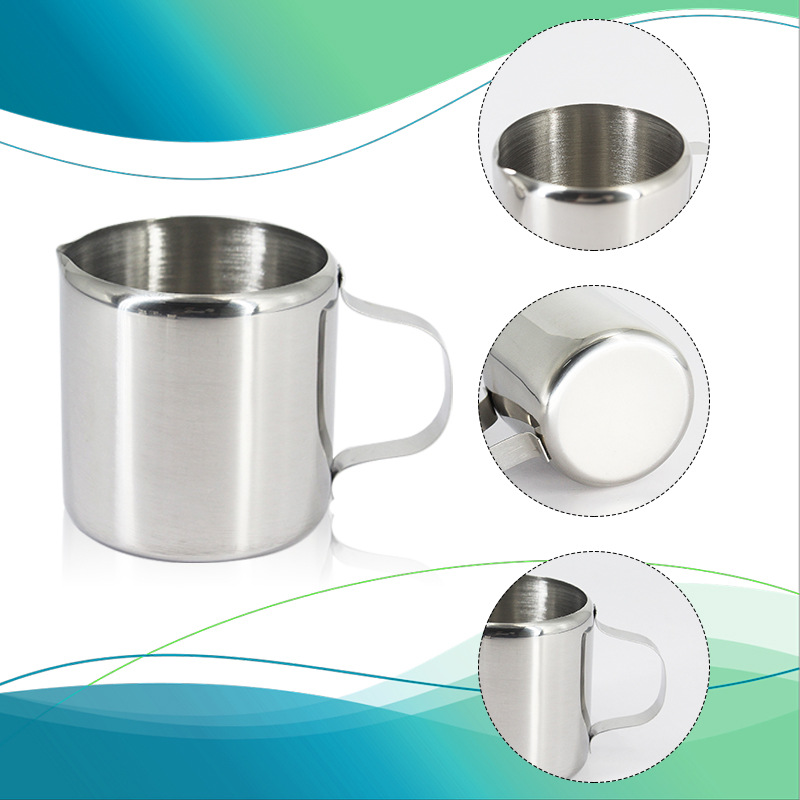 Stainless steel mirror light straight body closing milk cup milk cup honey cup milk bubble Cup mini coffee small Milk Cup coffee appliance