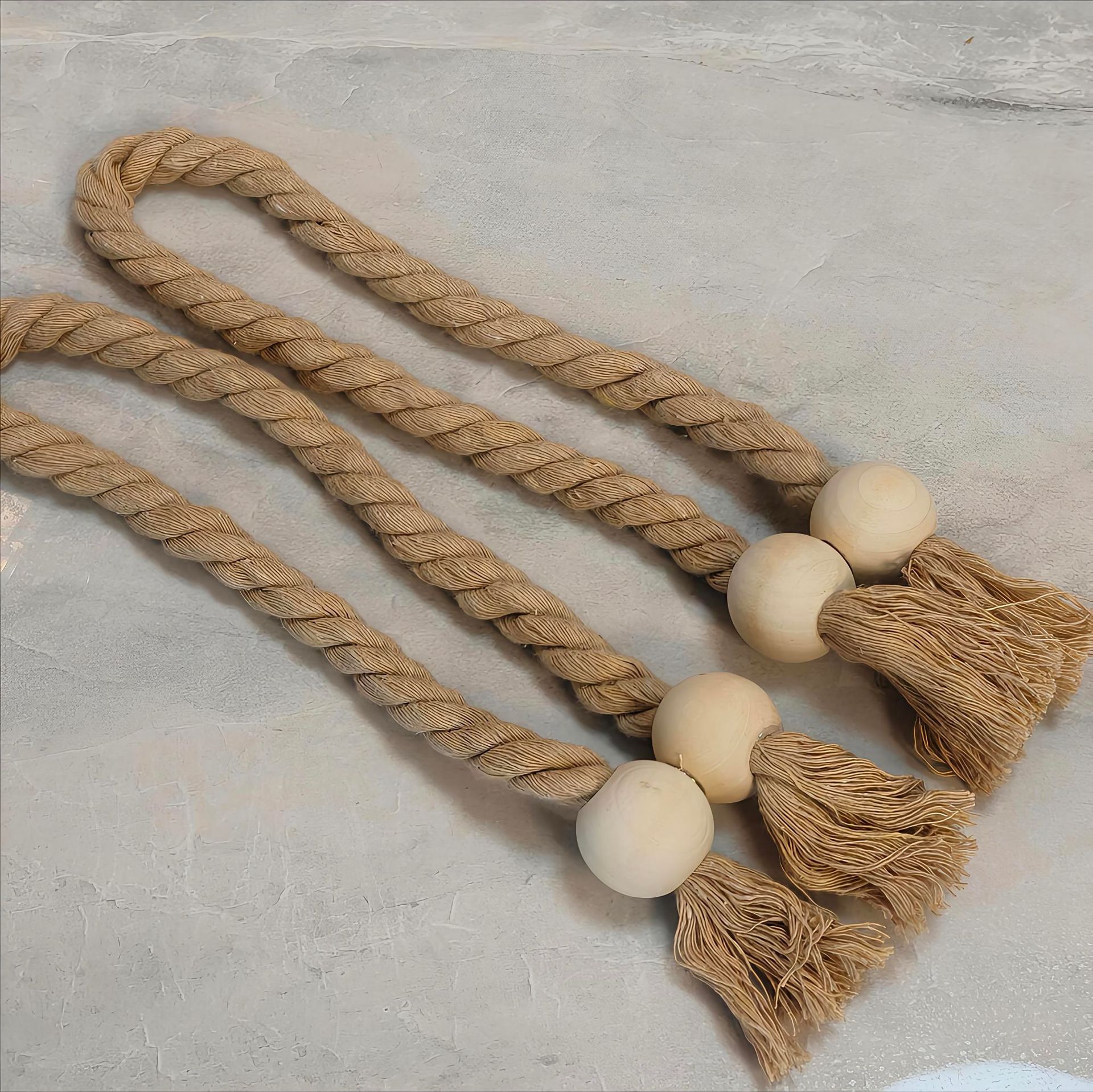 Hot-Selling New Cross-Border Supply Pastoral Style Curtain Straps Solid Wood Strong Magnetic Punch-Free Magnetic Buckle Straps