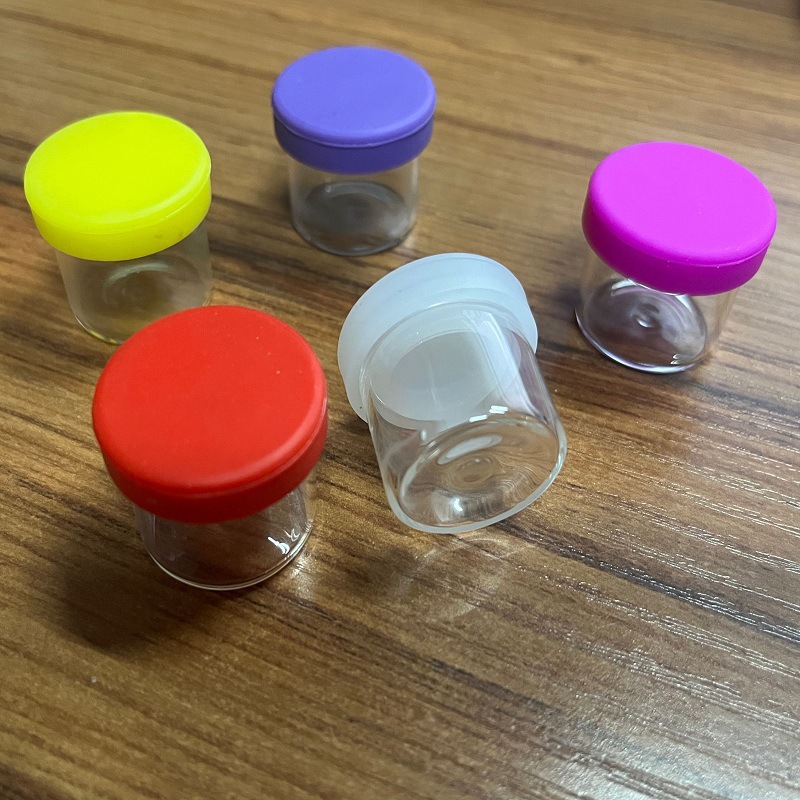 6 мл банка для табачной пасты из боросиликатного стекла с силиконовой крышкой, стеклянный контейнер для крема, свежая стеклянная коробка для медикаментов