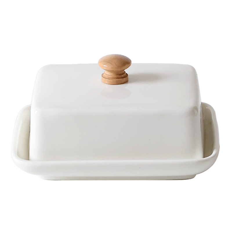 Cross-border Nordic butter dish box ceramic household dim sum cheese butter dish restaurant new ceramic butter dish with lid