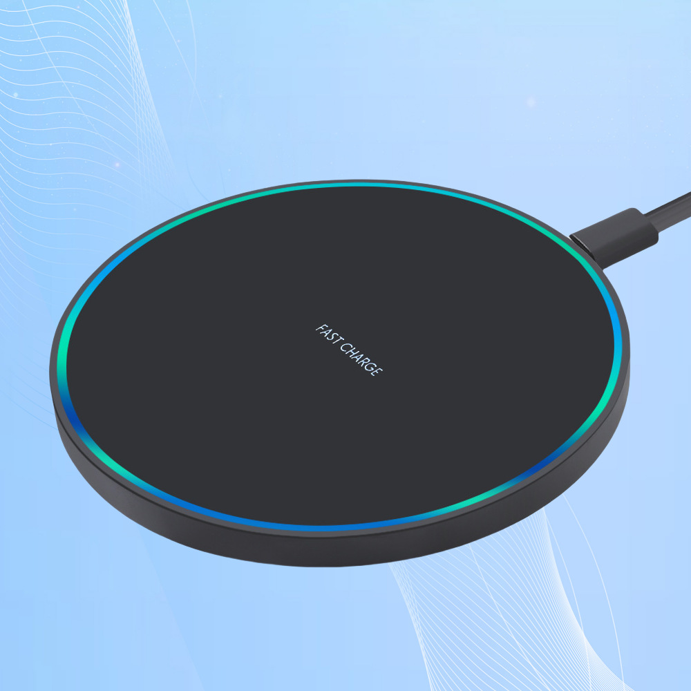 20W Ambient Light Desktop Wireless Charger Wholesale Suitable for Apple and Huawei Mobile Phones Sensor Round Plate Wireless Charger