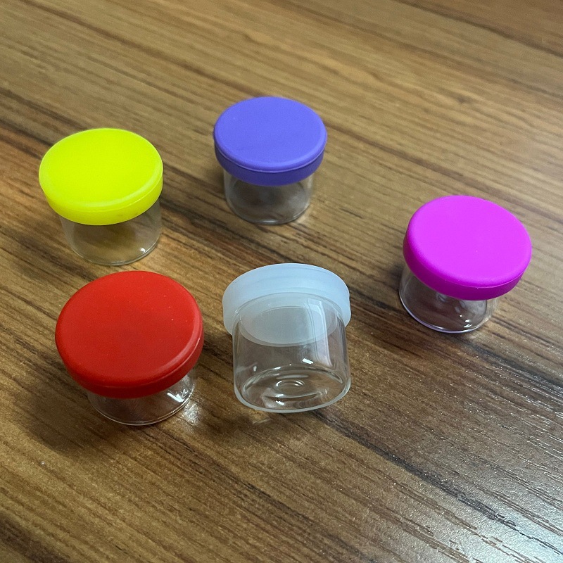 6ML borosilicate glass tobacco paste jar with silicone lid cream bottle fresh glass medicine box