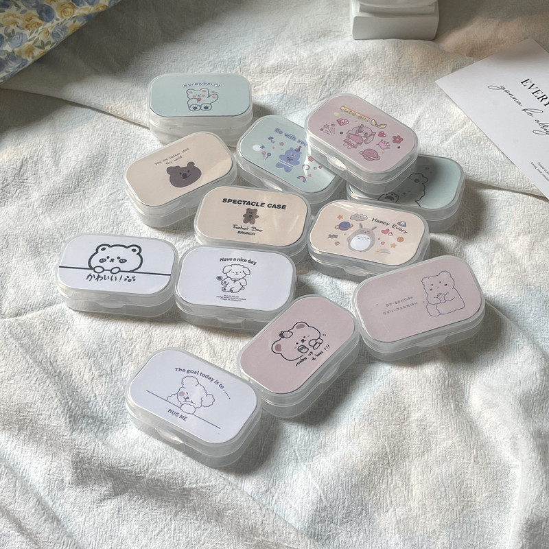 Like Fish Ins with Mirror Cute Portable Contact Lens Case Contact Lens Companion Box Care Box/Kj276 Simple Box