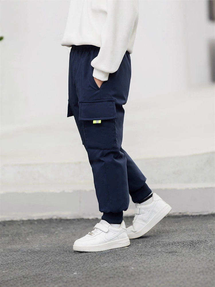 New National Standard Safe Children's down Pants for Boys and Girls, Student Children's Cargo Pants, Thickened Warm Jogger Pants for Older Children