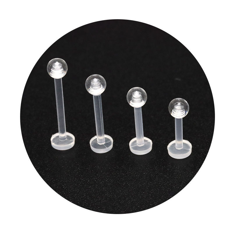 Acrylic lip nail human body perforated transparent eyebrow nail jewelry lip decoration flat bottom lip nail e-commerce nose nail wholesale