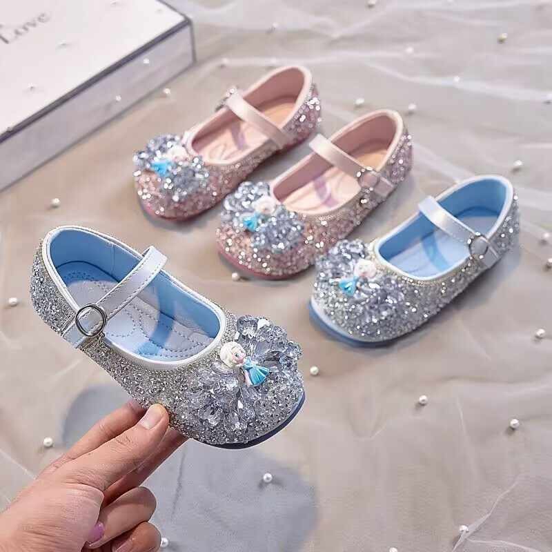 Детские туфли принцессы, кристальные туфли Аиши, весна и осень 2025, новые кожаные туфли для девочек, мягкая подошва, детские туфли