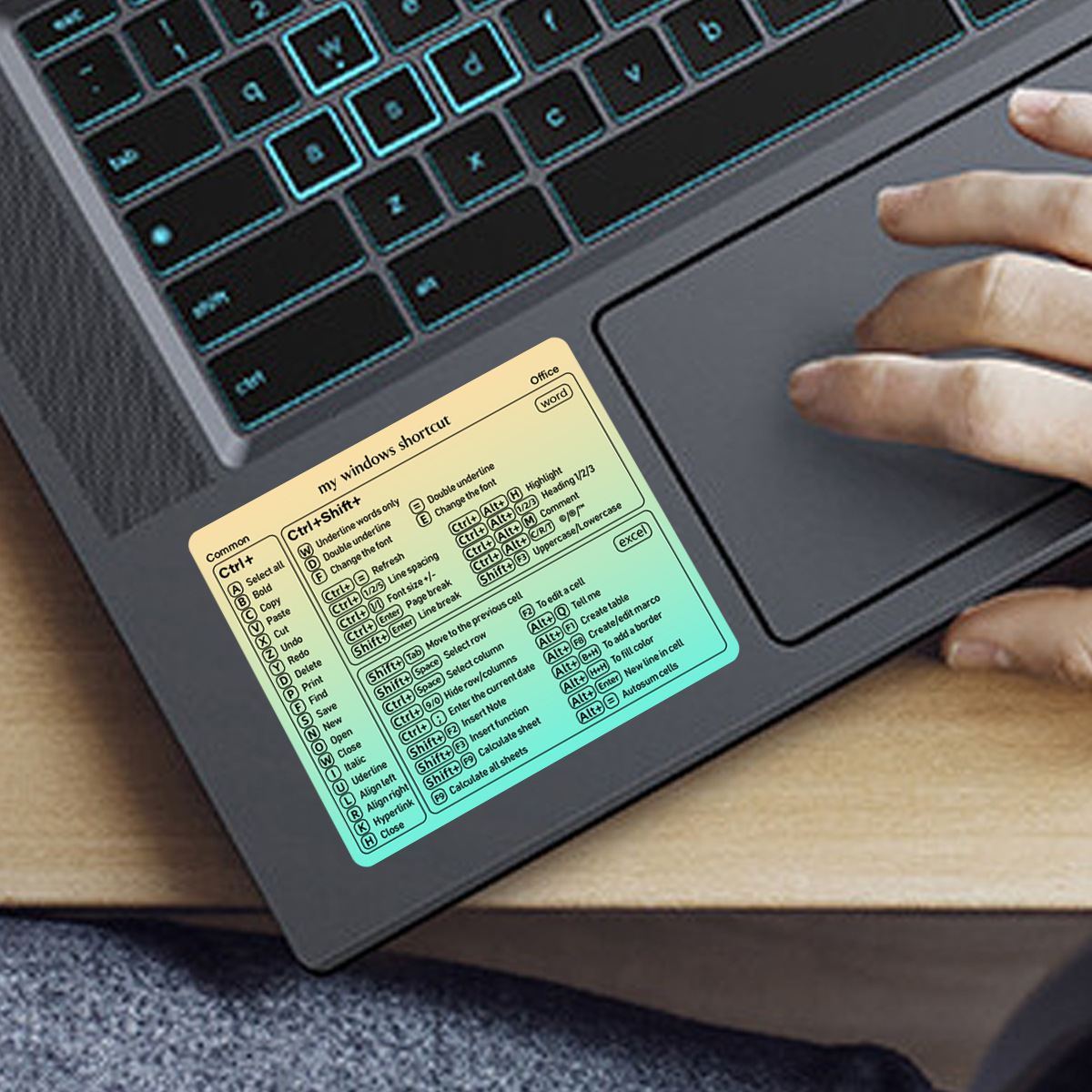 Amazon Cross-Border Popular Laptop Sticker Transparent Cartoon Personalized Reference Shortcut Key Sticker Dustproof and Scratchproof