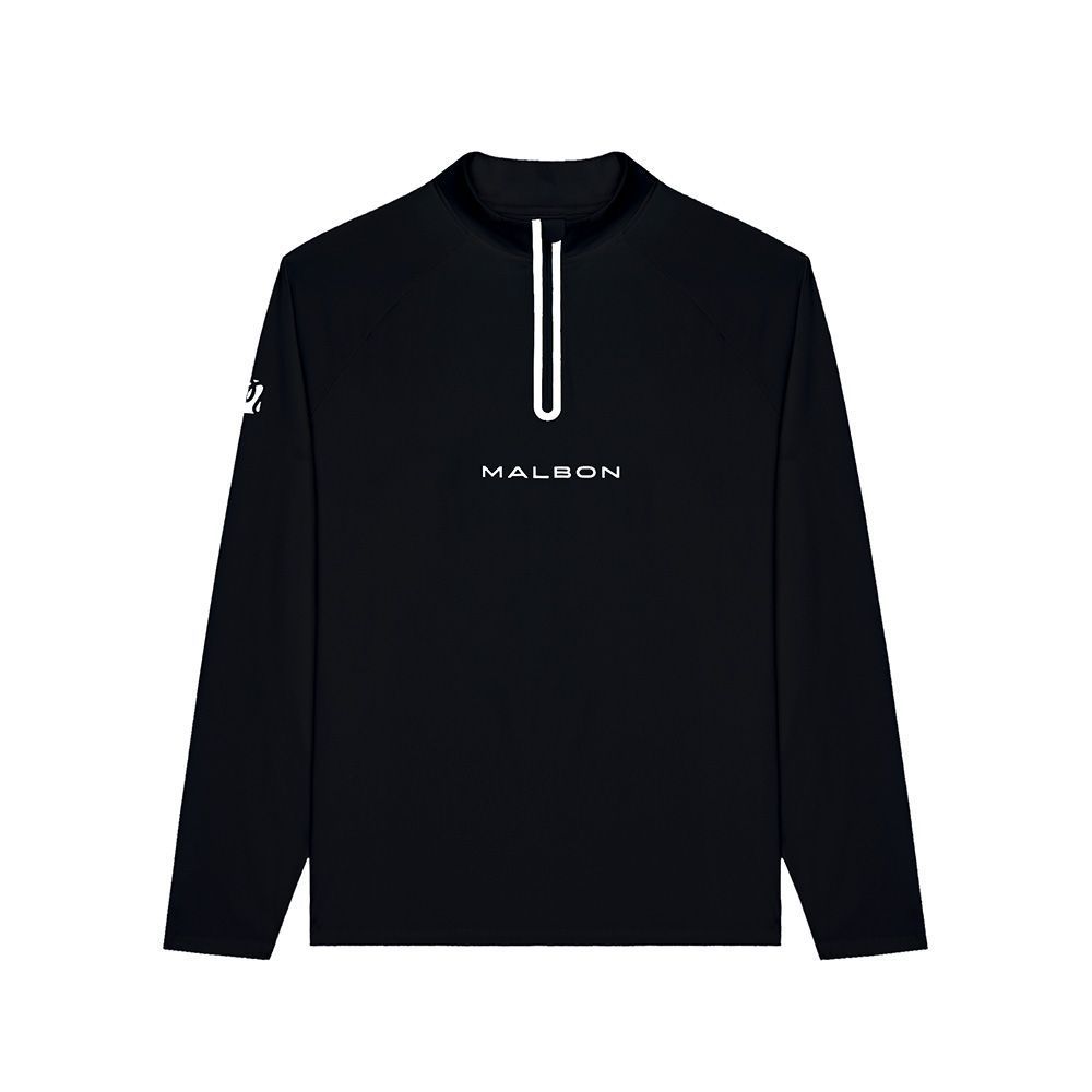 Spring and Autum Korean Malbon Golf Men's Outdoor Sports Lightweight Ice Silk Quick-Drying Half-Zip Long-Sleeved T-Shirt