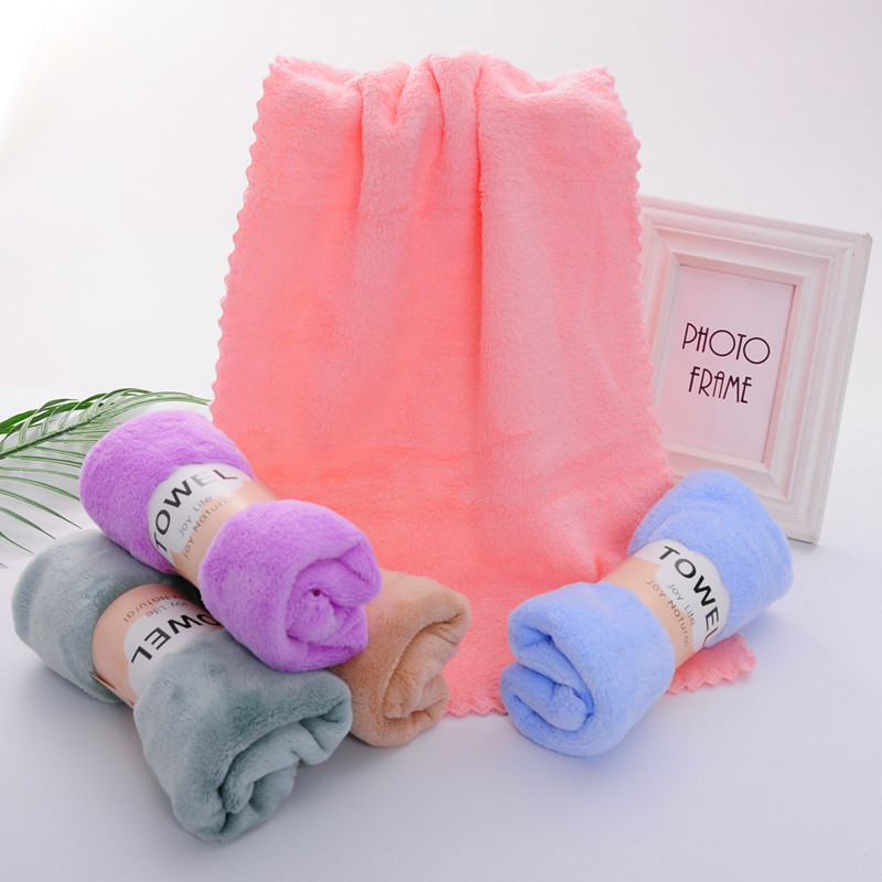 Yiwu Warehouse In-Stock Bath Center Towels, Warp-Knitted Coral Fleece Towels, Absorbent Towels, Wholesale Towels