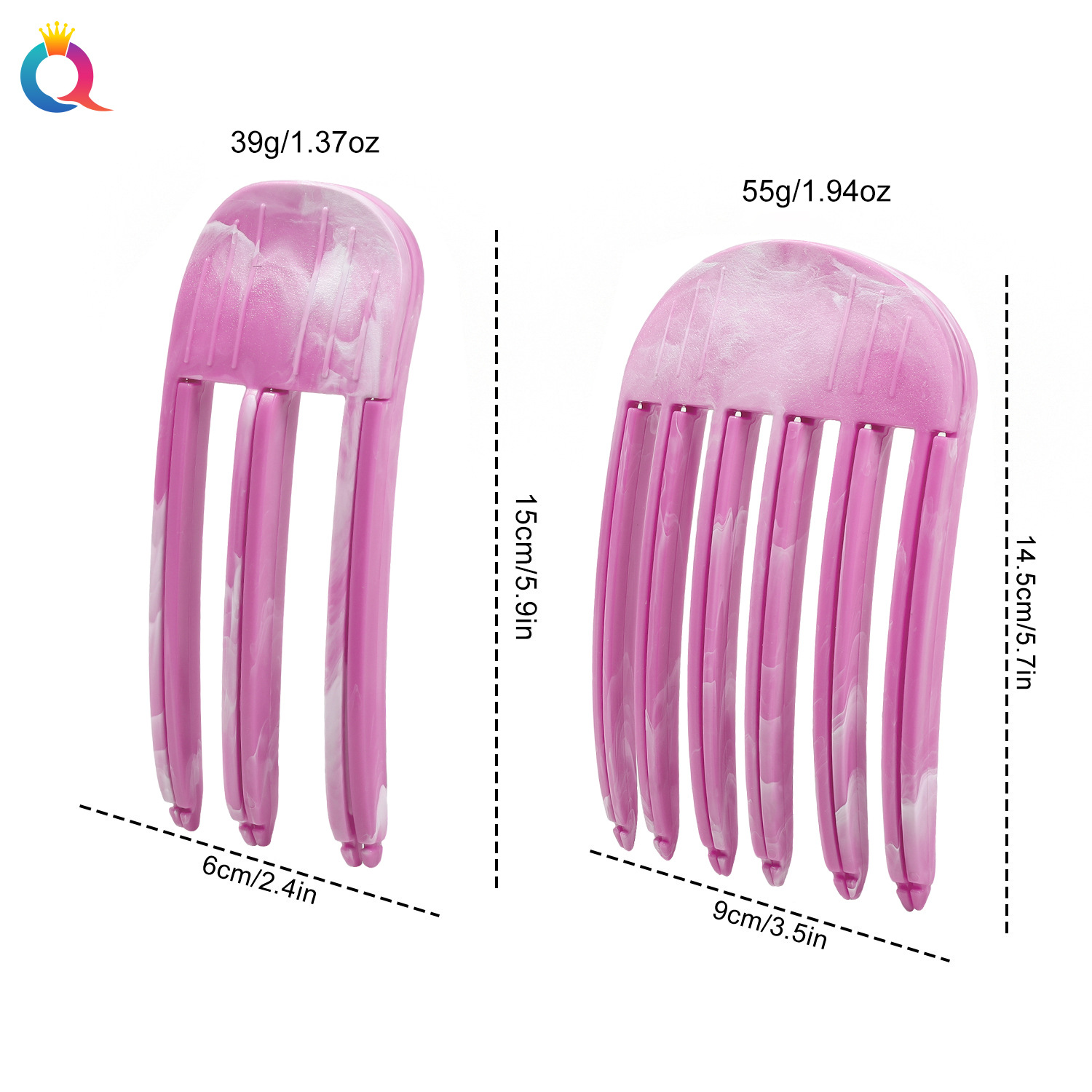Qi Yue Feng Plastic Comb High Cranial Top Artifact Hair Fluffy Artifact Hair Root Styling Clip Styling Comb Sea Fluffy Clip