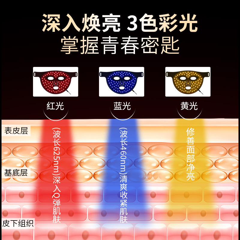 New Product Launch 510K Red and Blue Light Beauty Mask Led Large Array Light Photon Skin Rejuvenation Device Silicone Colored Light Mask Device