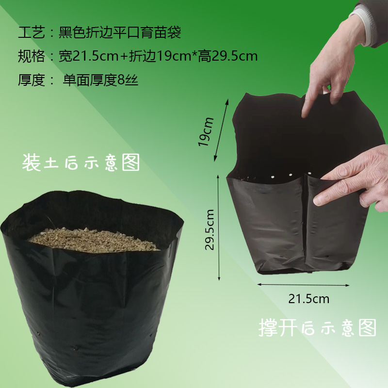 Pe planting bag seedling bag black and white matrix fruit and vegetable planting bag farm nutrition bag source manufacturer
