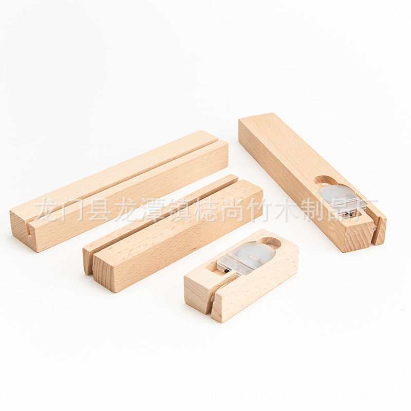 in stock Solid Wood Luminous Base 2032 Button Battery Base Acrylic Photo Ornaments Beech Night Light