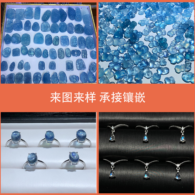 Factory wholesale jewelry processing crystal bracelet color treasure carving pieces South red agate bracelet inlay processing