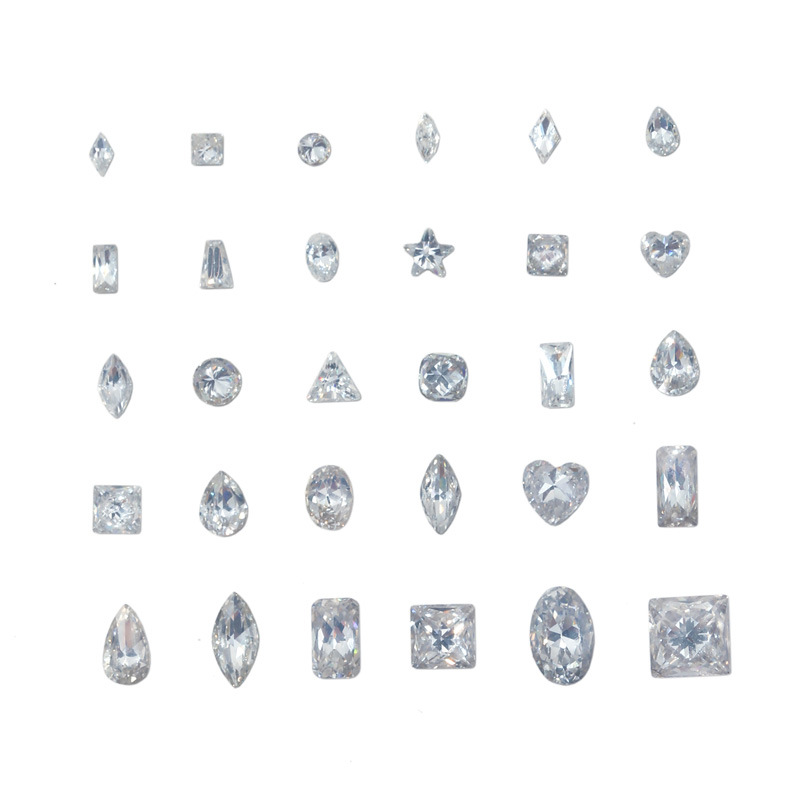 Mini small size zircon nail art jewelry inverted flat bottom diamond horse eye white shaped diamond nail art jewelry mixed wholesale