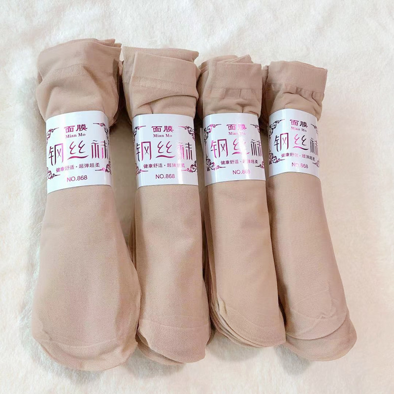 Тонкие прозрачные стальные чулки для весны и лета, короткие носки для женщин, эластичные, противозахватные