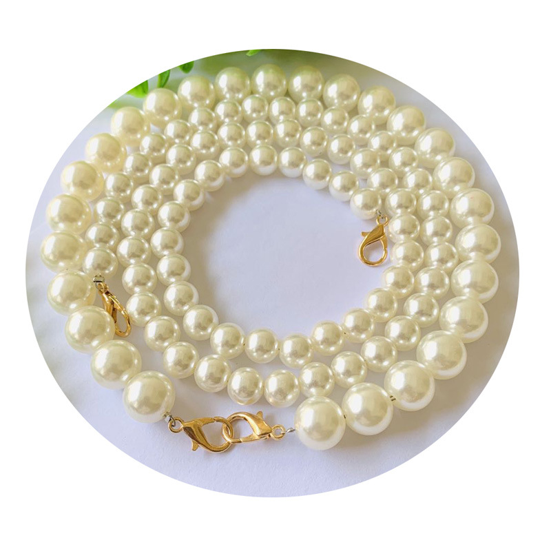 Long and short pearl chain handmade bag woven bag loudspeaker messenger bag chain matching shoulder handbag decorative hanging chain