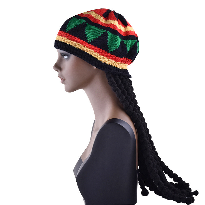 Factory direct cos fake braid beret Jamaican reggae hat Halloween