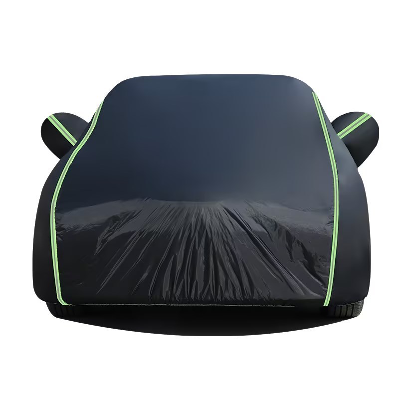 Car clothing fully covered with Oxford cloth reflective strip rainproof heat insulation car clothing black aluminum film dustproof car cover sunscreen cover