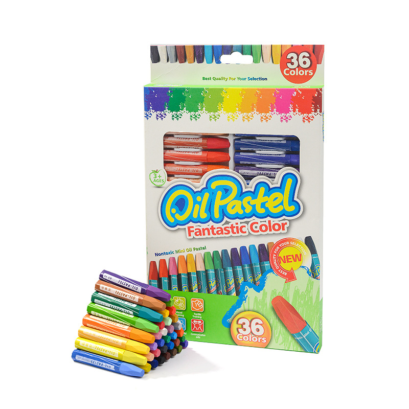 Hexagonal oil painting stick 12 color 36 color children's painting pen kindergarten art institutions heavy color stick oily crayons wholesale