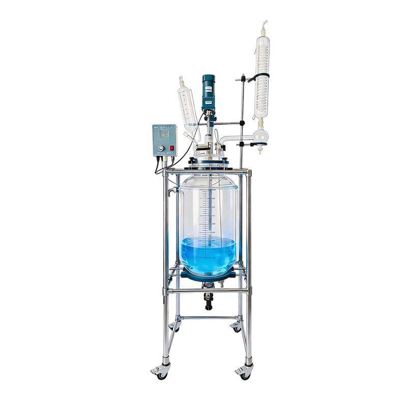50L Glass Reactor Double Jacket Stirring Polymerization Crystallization Kettle 100L Vacuum Distillation High Temperature Reactor