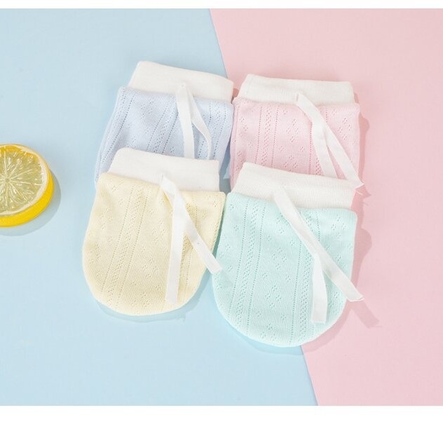 Newborn anti-scratch gloves baby 0-March four season gloves pure cotton baby anti-scratch face spring and autumn thin