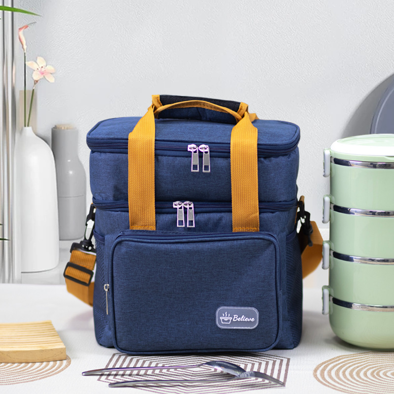 Temu Lunch Bag, Insulated Ice Pack, Single/Double Layer Lunch Bag, Leak-Proof, Portable Insulated Lunch Bag