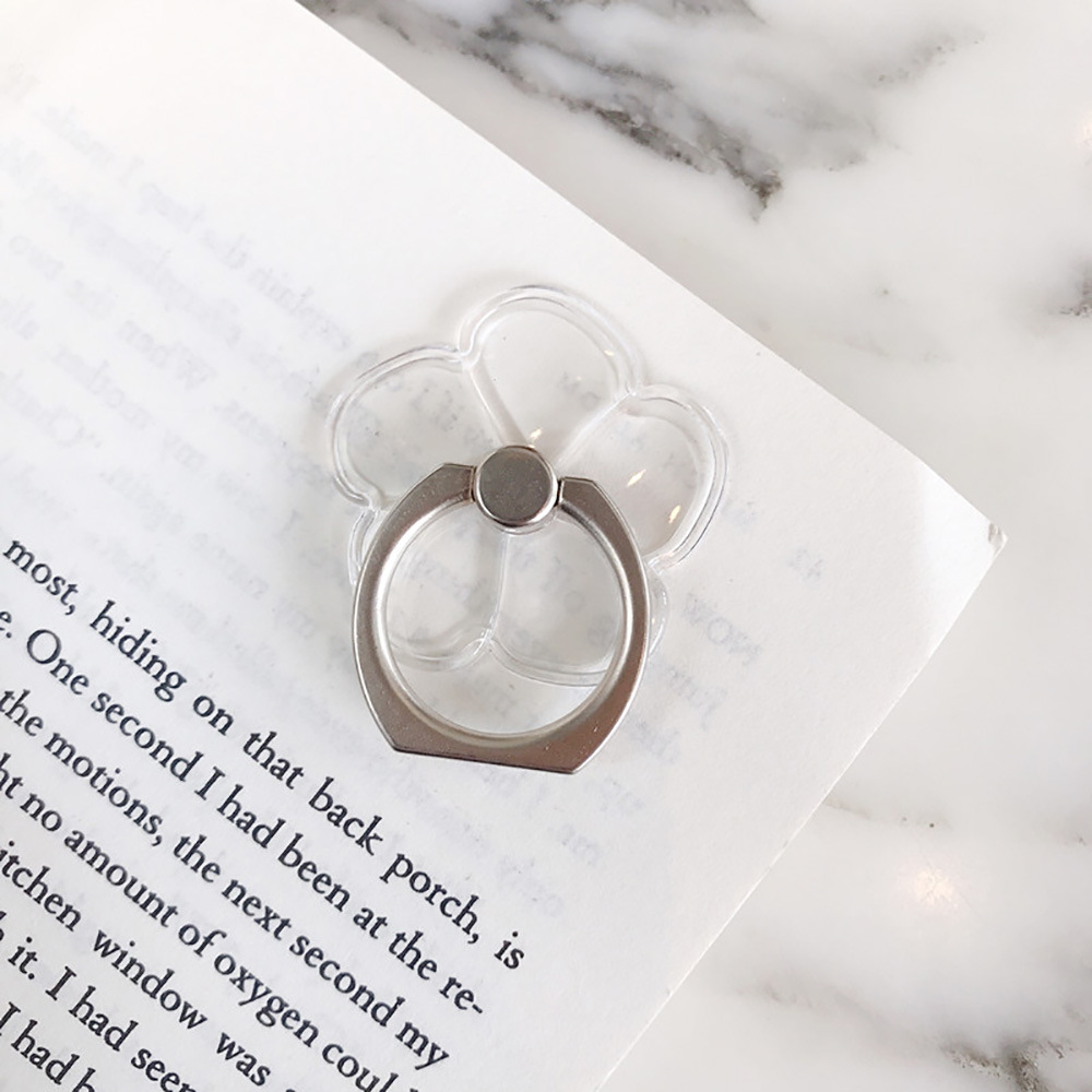 Transparent Crystal mobile phone ring buckle metal ring mobile phone holder creative transparent PC acrylic ring holder