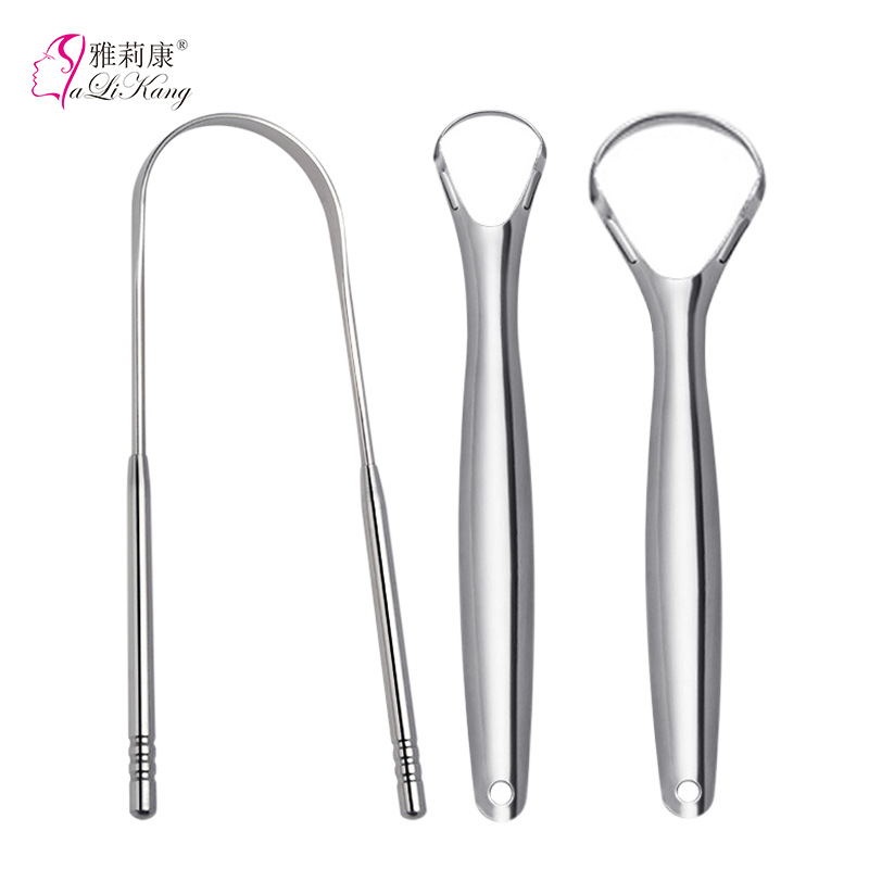 Скребок для языка из нержавеющей стали, очиститель налета, инструменты для ухода за полостью рта, набор для удаления галиотоза