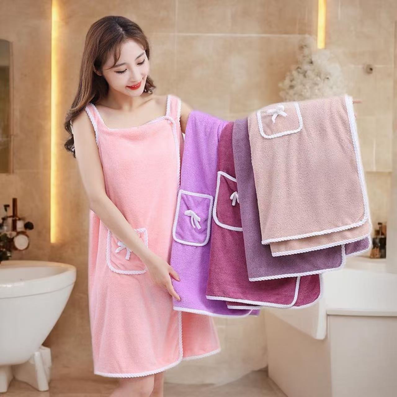 Носимое полотенце для ванной, женский халат-юбка на бретелях, утолщенное носимое полотенце для ванной, стиль жилета, большое полотенце для взрослых на лето
