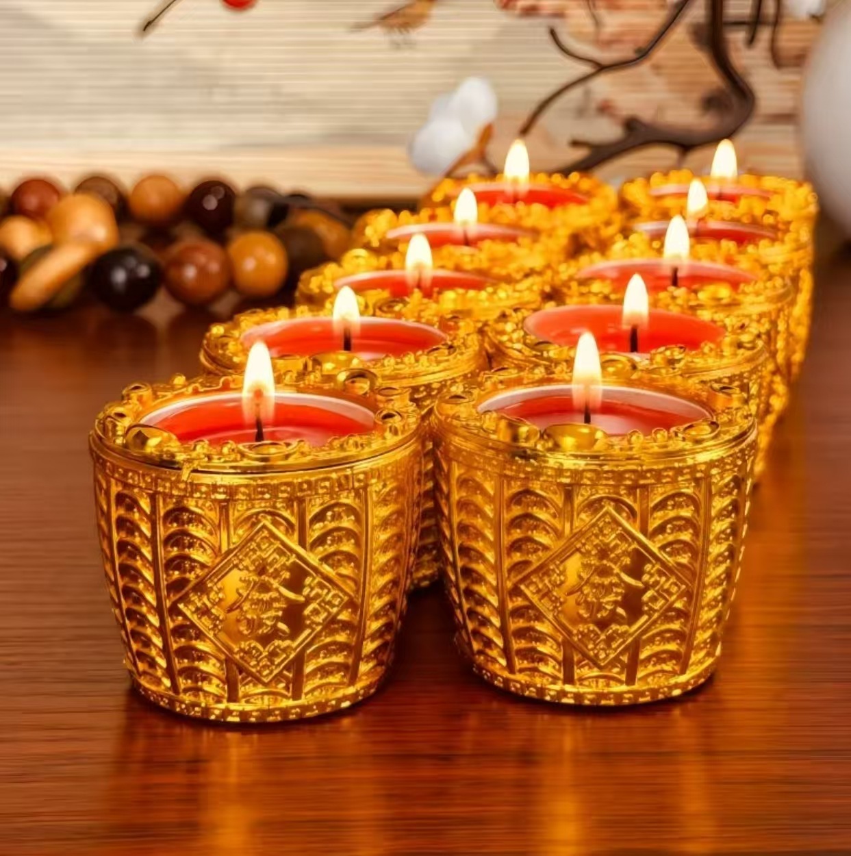 Golden Bowl Butter Lamp, a Bucket of Gold Fortune Lamp, God of Wealth Lamp, Small Butter Lamp, Smokeless Small Candle, Fortune Lamp Factory