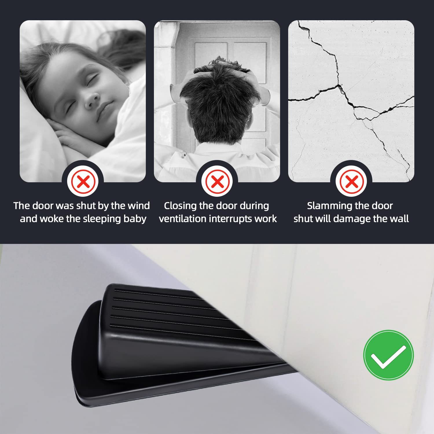 Cross-Border Hot-Selling Door Stopper, Baby Safety Door Card, Multiple Scenes, Suitable for Wall Protection, Tpr Door Stopper