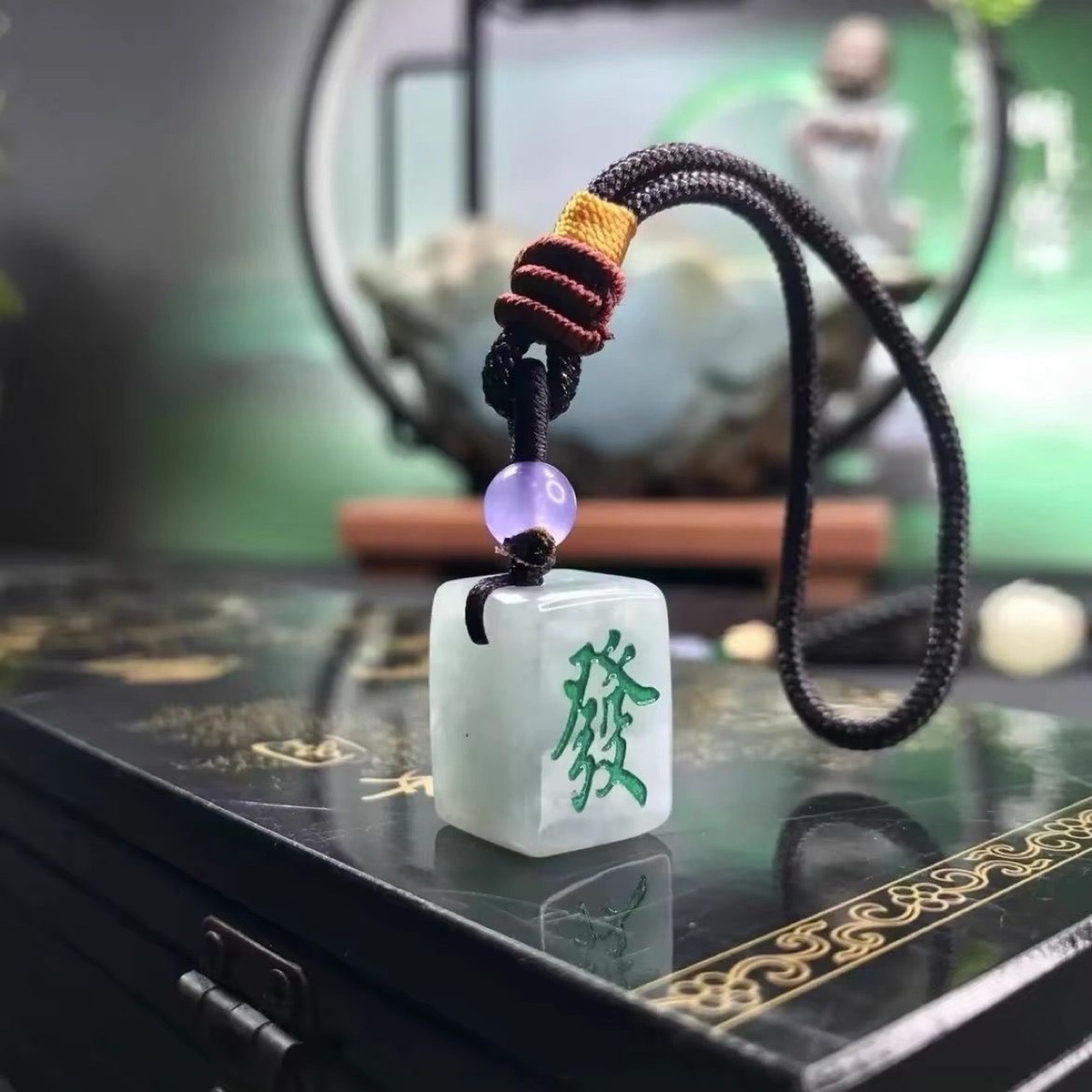 Натуральный A-класс бирманский нефритовый кулон Маджонг Фортуна мужские и женские украшения оптовая продажа нефрит