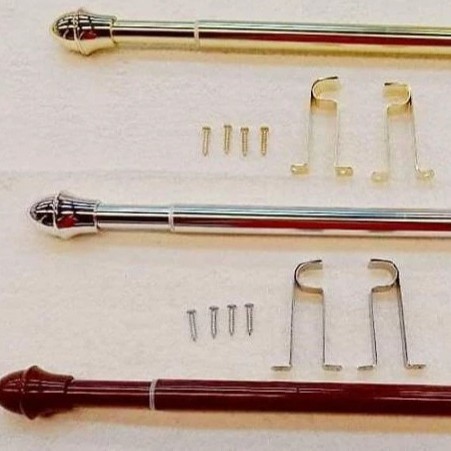 Telescopic curtain rod simple telescopic rod Roman rod track manufacturers thickened single curtain rod metal rod price excellent span