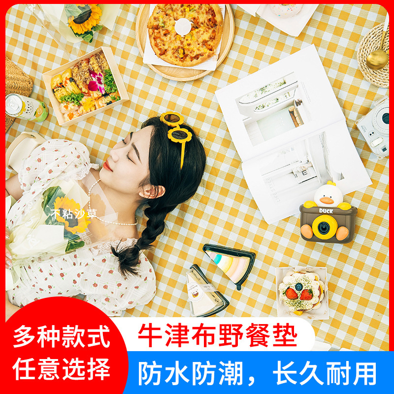 Picnic Mat Moisture-Proof Cloth Outdoor Camping Style Portable Waterproof Thickened Picnic Beach Outing Mat Lawn Spring Outing Mat