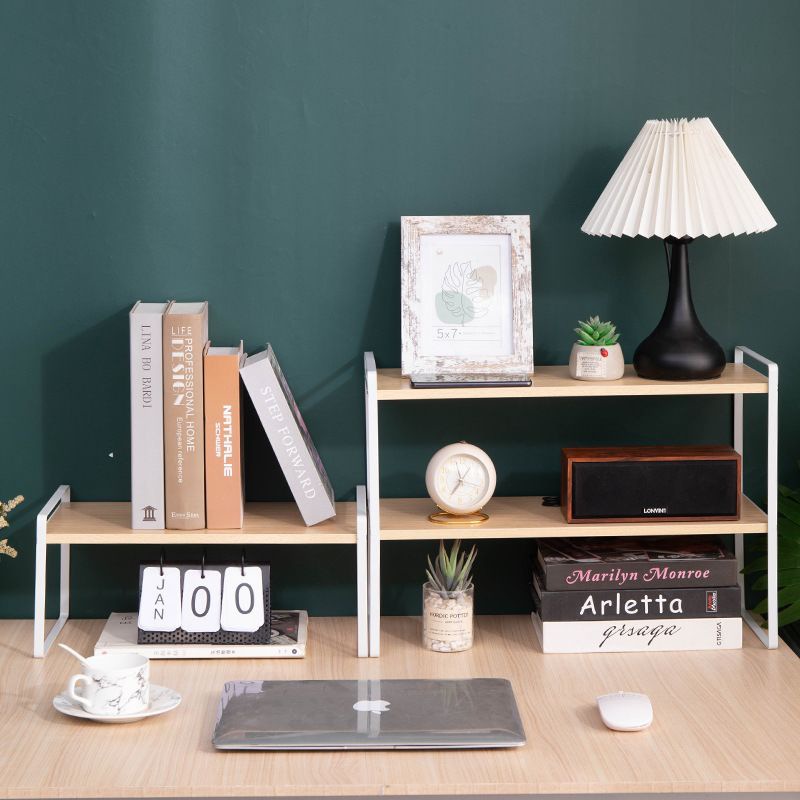 Настольный железный книжный шкаф Стеллаж для хранения на столе Домашний шкаф для хранения Студенческий стол Многоуровневый простой книжный шкаф